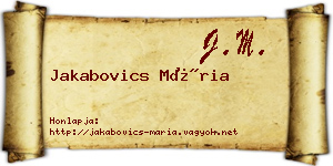 Jakabovics Mária névjegykártya